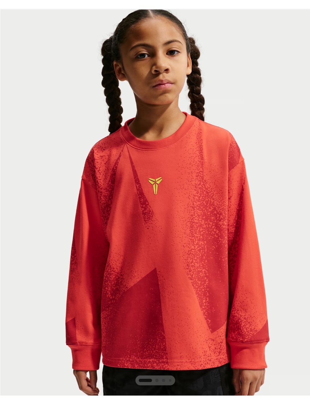 Nike Red Graphic Kobe Crew Sweatshirt with Gold Logo
